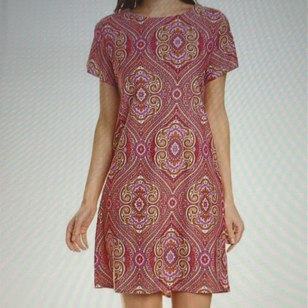 Jude Connally Ella Dress in Paisley Medallion Hot Pink, size large